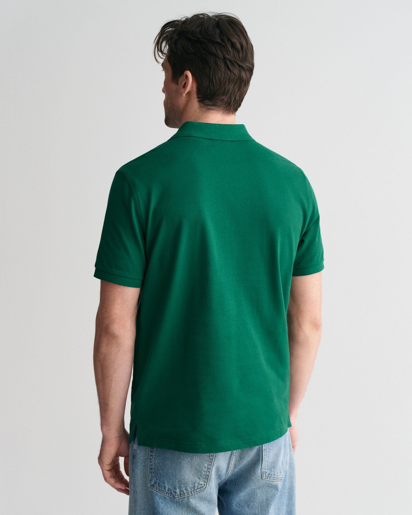 Gant Men Green Solid Polo Collar Short Sleeves T-Shirt