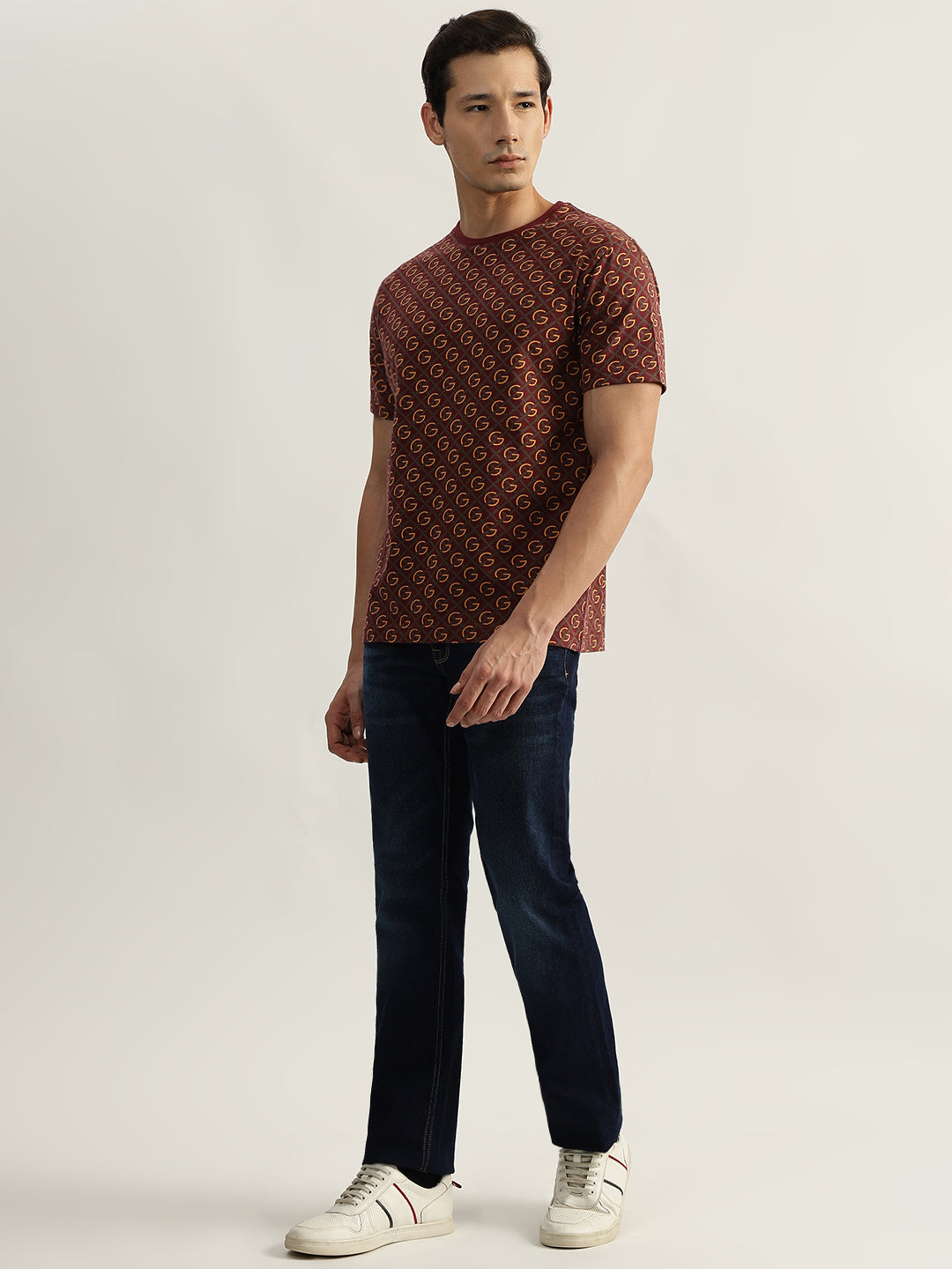 Gant Men Red Printed Round Neck Short Sleeves T-Shirt