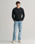 Gant Men Black Solid Round Neck Full Sleeves Sweatshirt