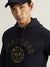 Gant Men Blue Printed Hooded Full Sleeves Sweatshirt