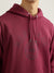 Gant Men Maroon Solid Hooded Full Sleeves Pullover Sweatshirt