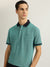 Gant Men Aqua Solid Collared Short Sleeves Polo T-Shirt