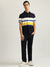 Gant Men Navy Blue Striped Collared Short Sleeves Polo T-Shirt