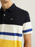 Gant Men Navy Blue Striped Collared Short Sleeves Polo T-Shirt