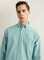 Gant Men Aqua Striped Buttoned Down Collar Full Sleeves Shirt