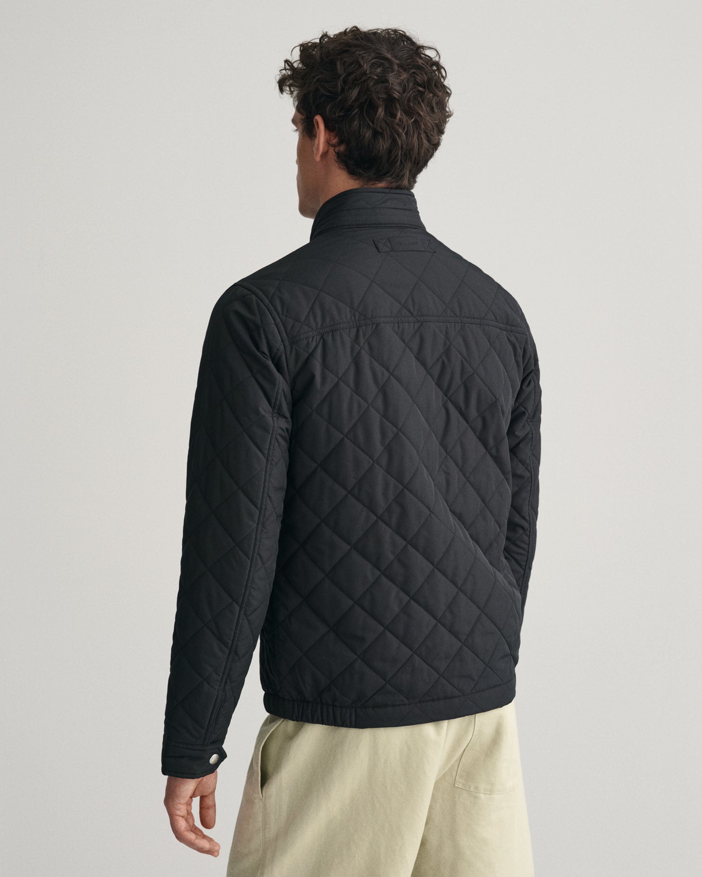 Gant Men Black Solid Stand Collar Full Sleeves Quilted Jacket