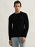 Gant Men Black Solid Round Neck Full Sleeves Pullover Style Sweater