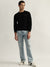 Gant Men Black Solid Round Neck Full Sleeves Pullover Style Sweater