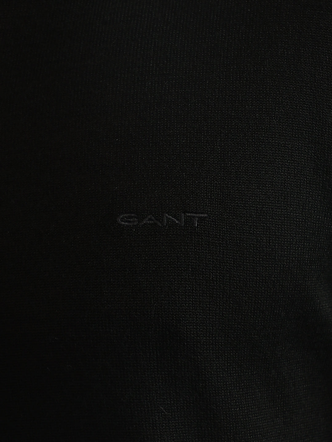 Gant Men Black Solid Collared Full Sleeves Pullover Style Sweater