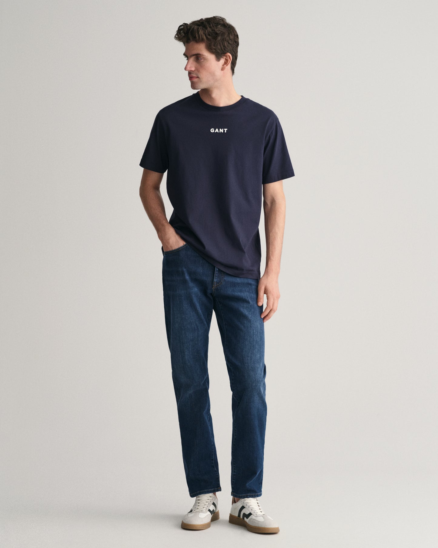 Gant Men Blue Washed Mid-Rise Slim Fit Jeans