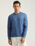 Gant Men Blue Solid Round Neck Full Sleeves Pullover Style Sweatshirt