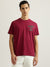 Gant Men Brick Red Solid Round Neck Short Sleeves T-Shirt