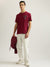 Gant Men Brick Red Solid Round Neck Short Sleeves T-Shirt