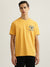 Gant Men Yellow Solid Round Neck Short Sleeves T-Shirt