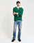 Gant Men Green Solid Polo Collar Full Sleeves T-Shirt