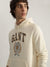 Gant Men Cream Printed Hooded Full Sleeves Pullover Style Sweatshirt