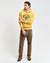 Gant Men Yellow Printed Hooded Full Sleeves Pullover Style Sweatshirt