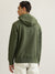 Gant Men Olive Solid Hooded Full Sleeves Pullover Sweatshirt