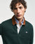 Gant Men Green Solid Polo Collar Full Sleeves T-Shirt