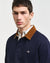 Gant Men Blue Solid Polo Collar Full Sleeves T-Shirt