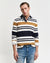 Gant Men Beige Striped Polo Neck Full Sleeves T-Shirt