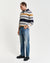 Gant Men Beige Striped Polo Neck Full Sleeves T-Shirt