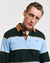 Gant Men Blue Striped Polo Neck Full Sleeves T-Shirt