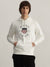 Gant Men White Printed Hooded Full Sleeves Pullover Style Sweatshirt