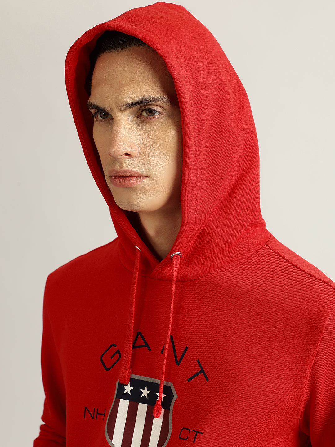 Gant Men Red Printed Round Neck Full Sleeves Pullover Sweatshirt