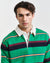 Gant Men Green Striped Polo Collar Full Sleeves T-Shirt