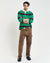 Gant Men Green Striped Polo Collar Full Sleeves T-Shirt