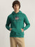 Gant Men Green Embroidered Hooded Full Sleeves Pullover Style Sweatshirt