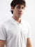 Gant Men White Solid Polo Collar Short Sleeves T-Shirt