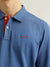 Gant Men Blue Solid Collared Full Sleeves Polo T-Shirt