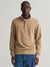 Gant Men Khaki Solid High Neck Full Sleeves Sweatshirt