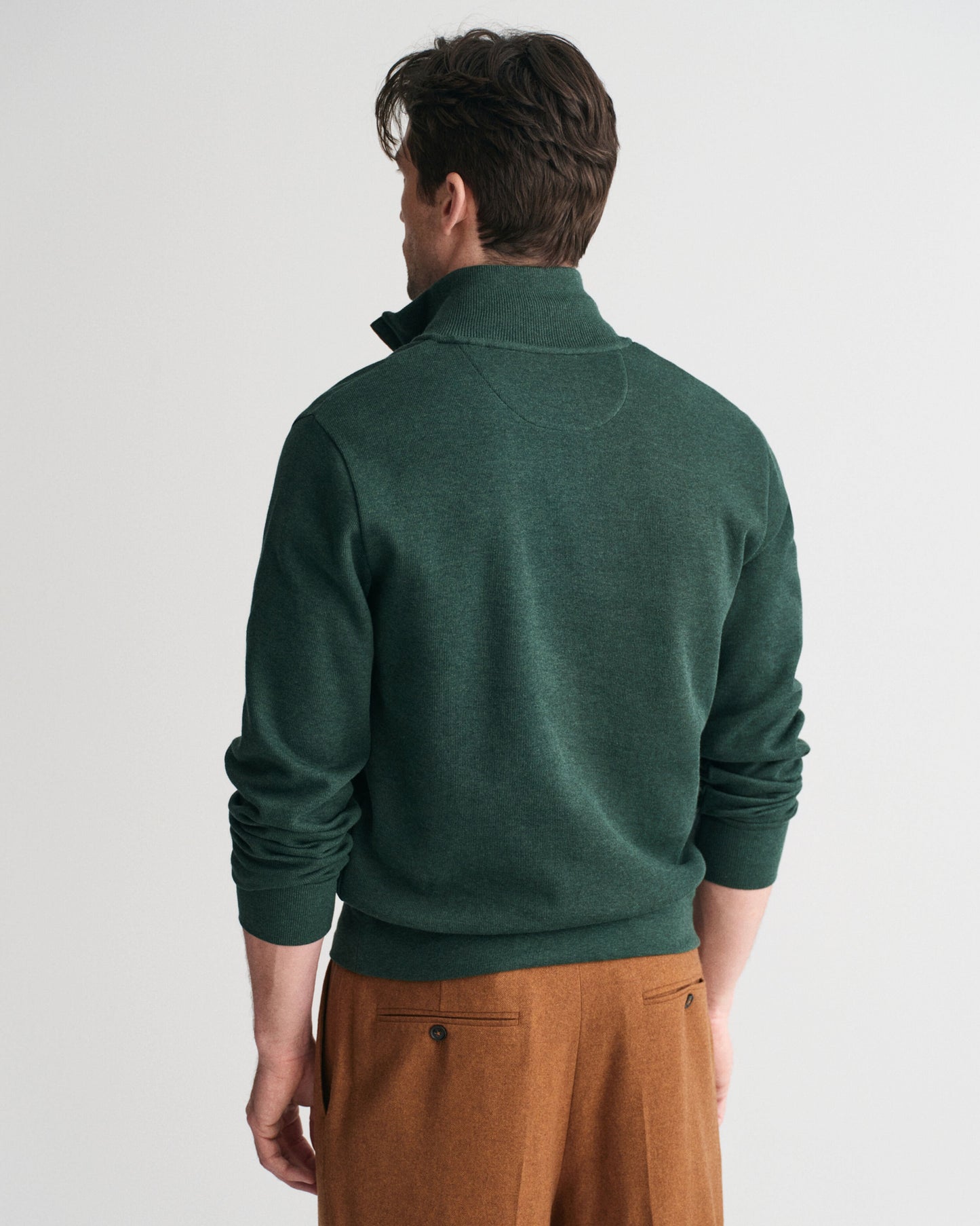 Gant Men Green Solid High Neck Full Sleeves Pullover Style Sweatshirt