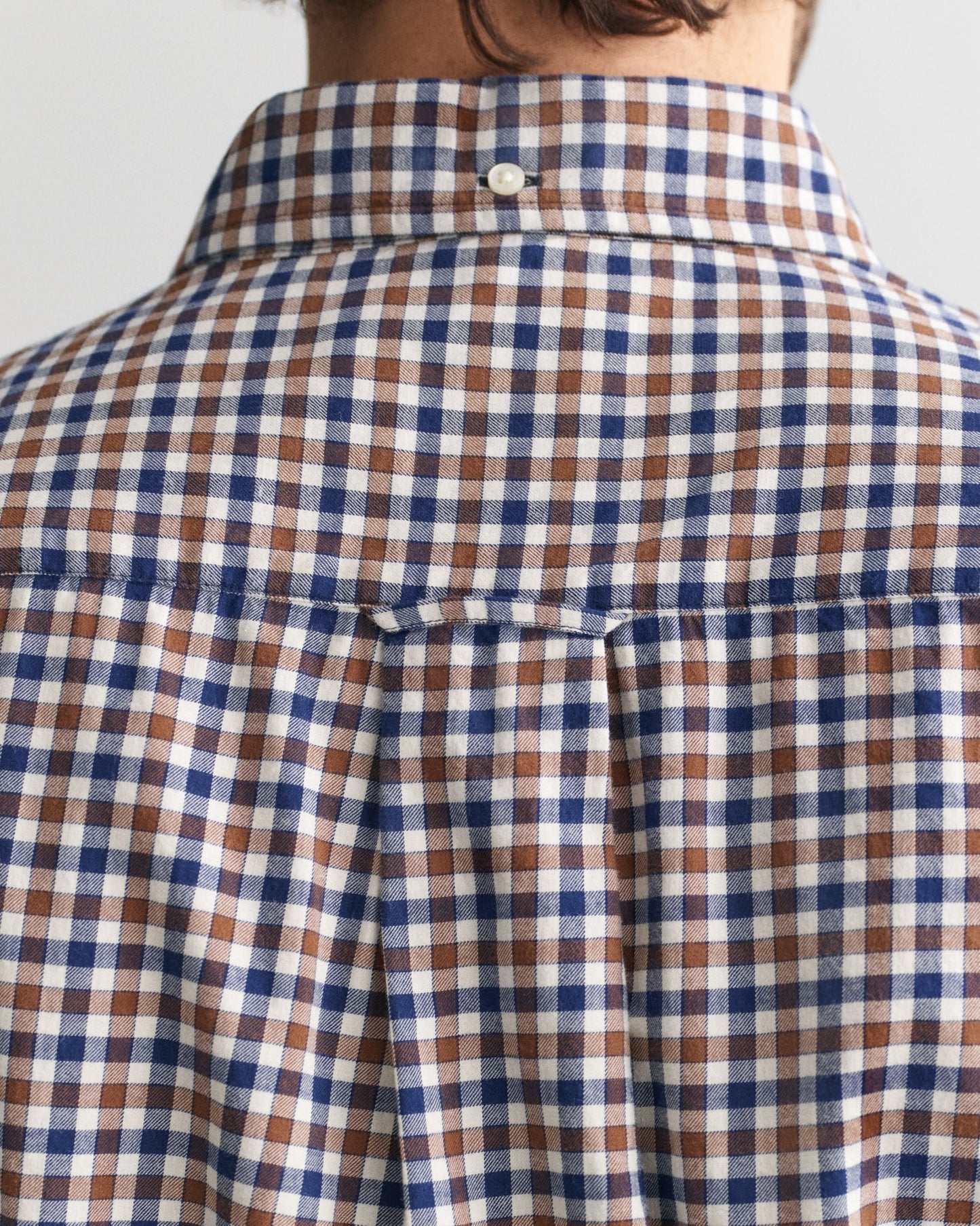 Gant Men Brown Checked Button-down Collar Full Sleeves Shirt