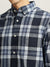 Gant Men Blue Checked Button-Down Collar Full Sleeves Shirt