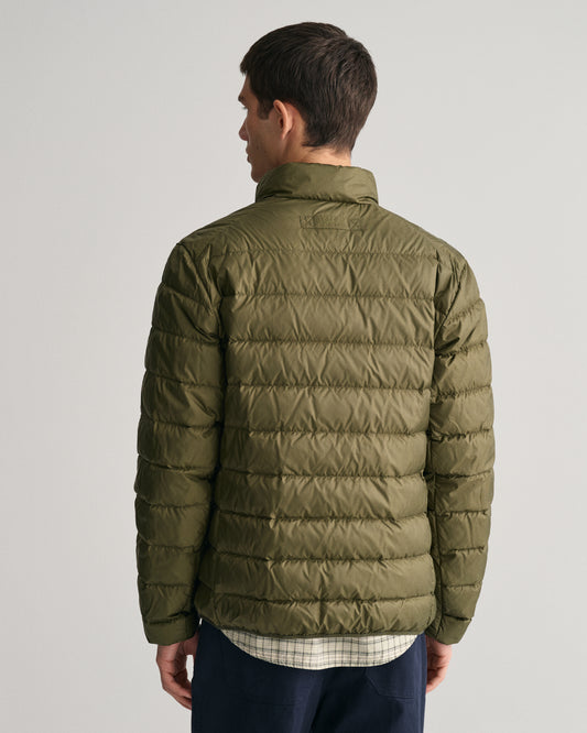 Gant Men Green Solid Stand Collar Full Sleeves Puffer Jacket