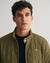 Gant Men Green Solid Stand Collar Full Sleeves Quilted Jacket