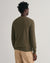 Gant Men Green Solid Round Neck Full Sleeves Sweater