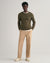 Gant Men Green Solid Round Neck Full Sleeves Sweater