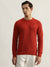 Gant Men Red Solid Round Neck Full Sleeves Pullover Style Sweater