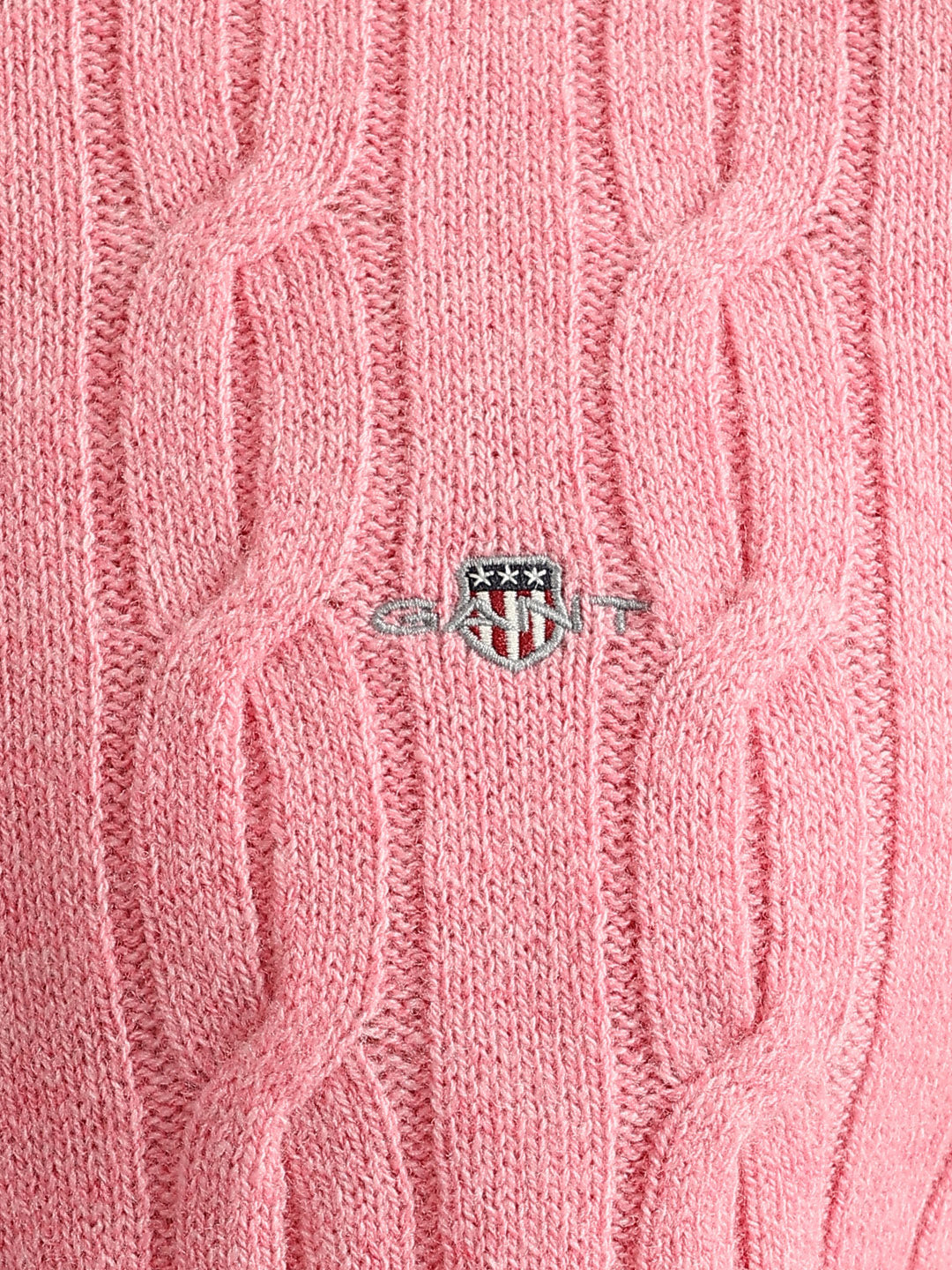 Gant Men Pink Solid Round Neck Full Sleeves Pullover Style Sweater