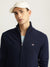 Gant Men Navy Blue Solid High Neck Full Sleeves Sweater