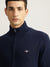 Gant Men Navy Blue Solid High Neck Full Sleeves Sweater