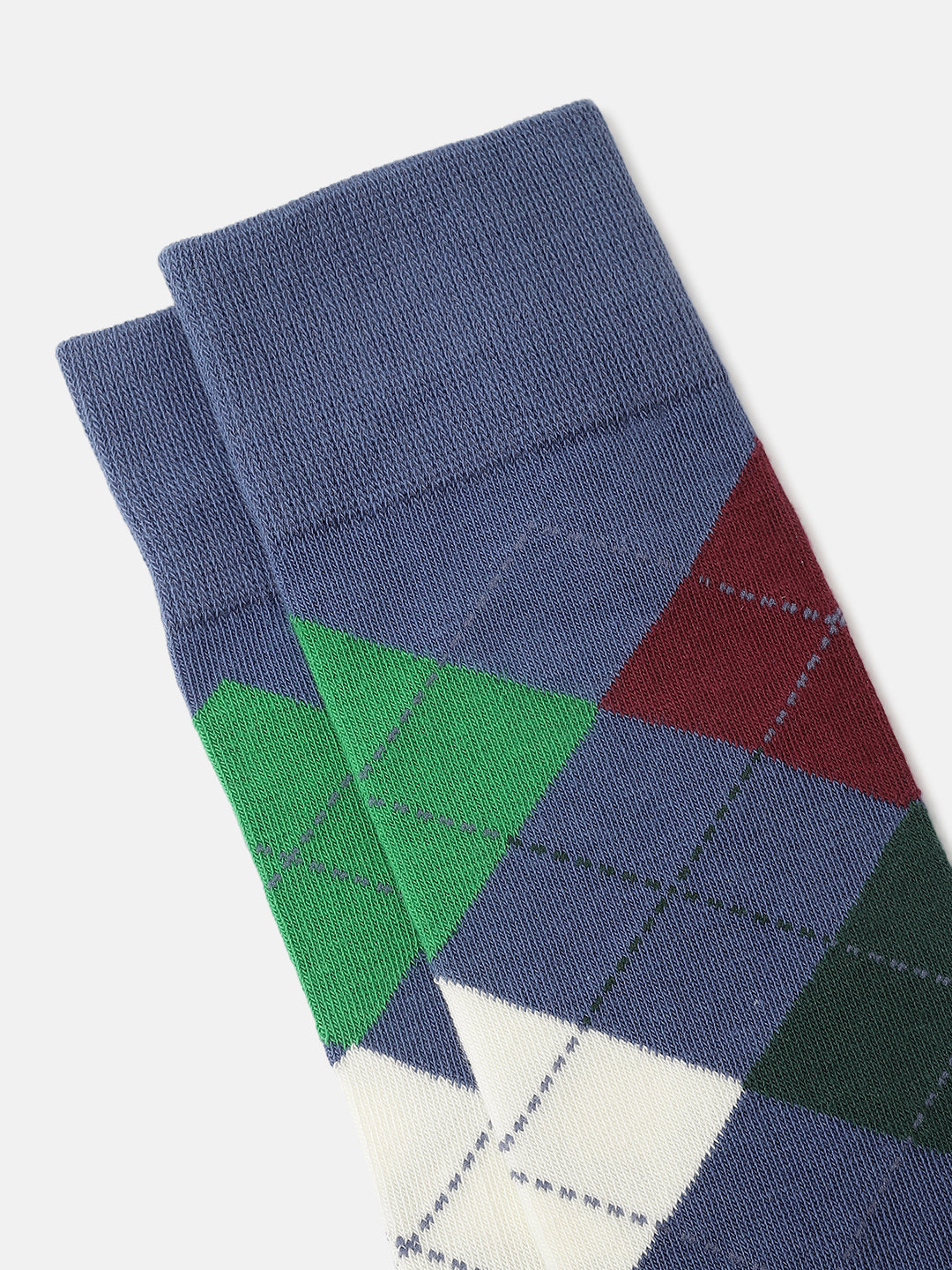 Gant Men Blue Checked Calf Length Socks (Pack of 1)