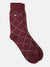 Gant Men Maroon Checked Calf Length Socks (Pack of 1)