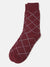 Gant Men Maroon Checked Calf Length Socks (Pack of 1)