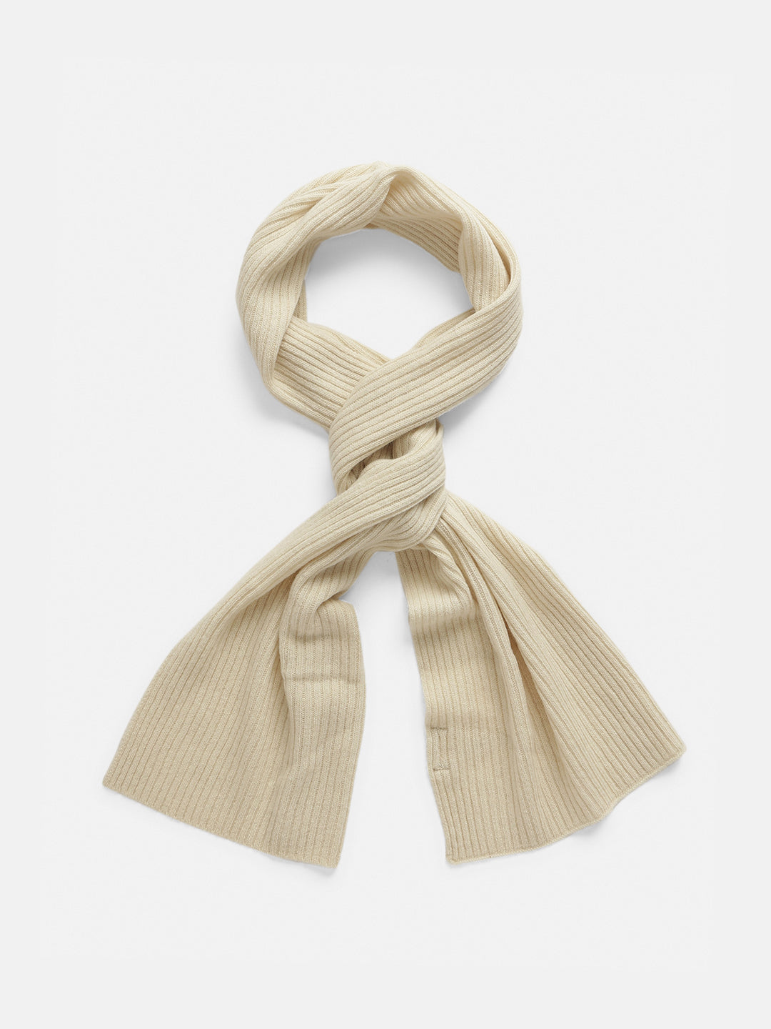 Gant Men Cream Solid Scarf with Beanie Cap